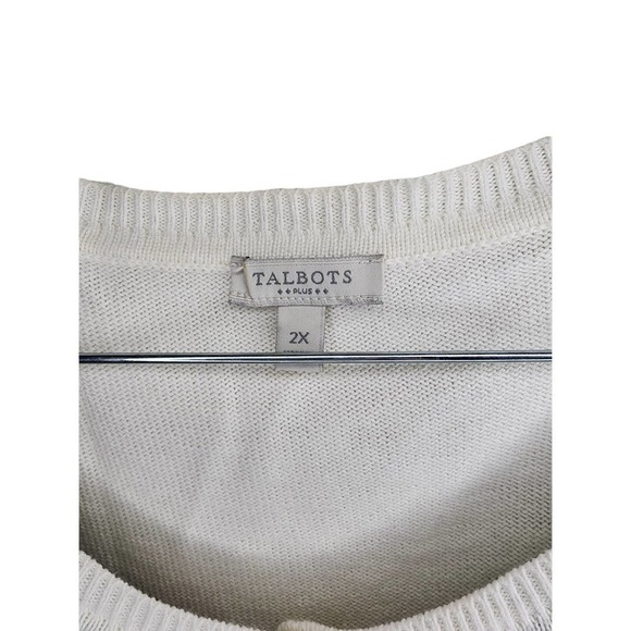 Talbots Grandmacore Women Plus Size 2X Button Front Colorful Fair Isle Sweater - Picture 4 of 9